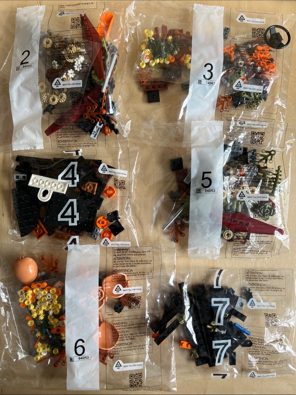 “LEGO” 6 Unbox Sealed Bags of LEGO pieces